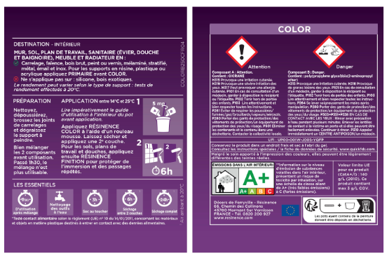Résine colorée évier color RESINENCE, bleu nuit satiné, 0.5L