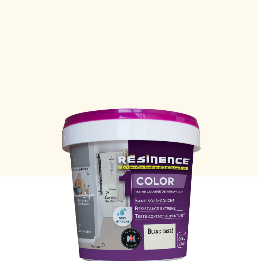 Résine colorée évier color RESINENCE, blanc cassé satiné, 0.5L