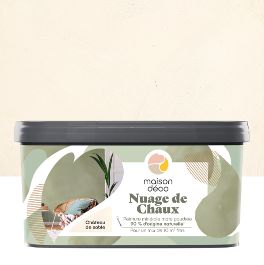 Peinture à effet, Nuage de chaux MAISON DECO, château de sable, mat, 2L