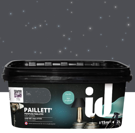 Peinture à effet, Paillett', noir studio, 2L