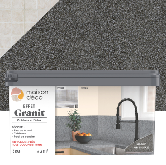 Enduit décoratif Masqu'carrelage granit MAISON DECO, gris foncé, 3kg