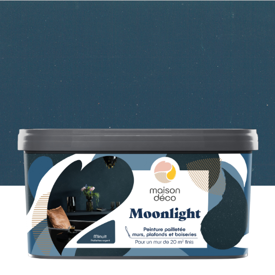 Peinture à effet, Moonlight MAISON DECO, minuit pailleté, mat, 2L