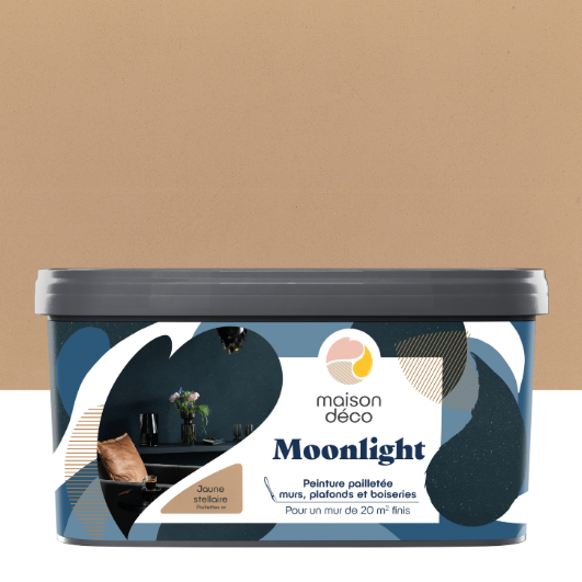 Peinture à effet, Moonlight MAISON DECO, jaune stellaire pailleté, mat, 2L