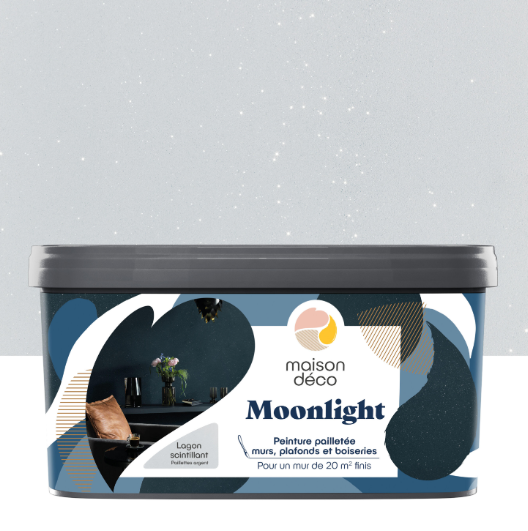 Peinture à effet, Moonlight MAISON DECO, scintillant pailleté, mat, 2L