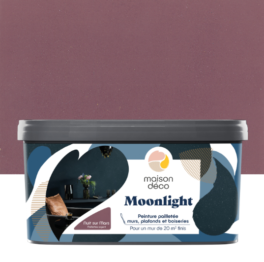 Peinture à effet, Moonlight MAISON DECO, nuit mars pailleté, mat, 2L