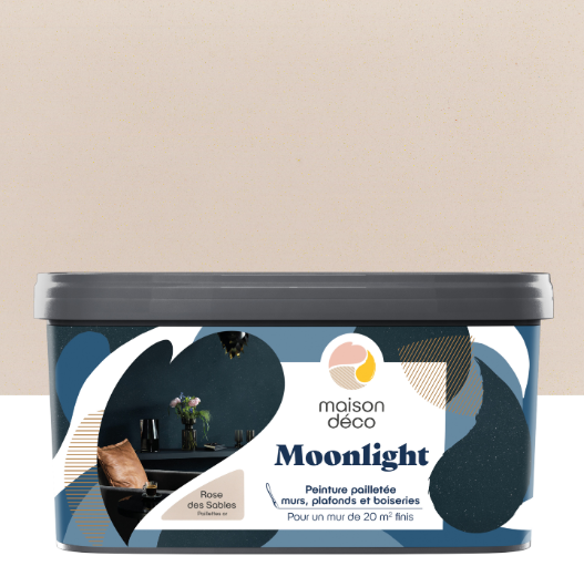 Peinture à effet, Moonlight MAISON DECO, rose des sables pailleté, mat, 2L