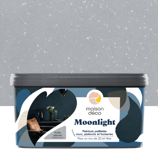 Peinture à effet, Moonlight MAISON DECO, voûte céleste pailleté, mat, 2L