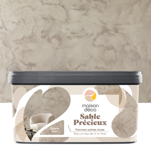 Peinture à effet, Sable précieux MAISON DECO, quartz brun, mat, 2L