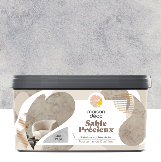 Peinture à effet, Sable précieux MAISON DECO, gris perle, mat, 2L