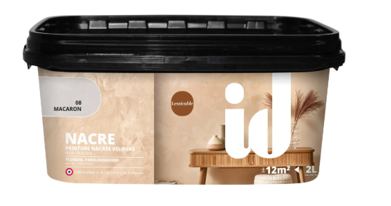 Peinture à effet, Nacre ID, macaron, velours, 2L