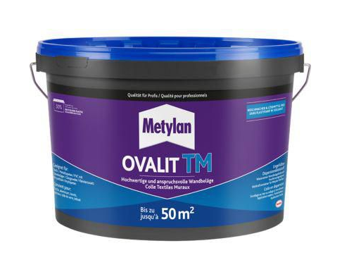 Colle pour revêtement muraux OVALIT TM textiles et toiles de verre seau de 10 kg