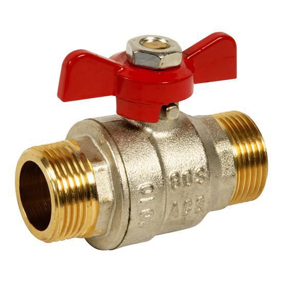 Galvanized steel ball valve with male-male butterfly handle Ø 3/4