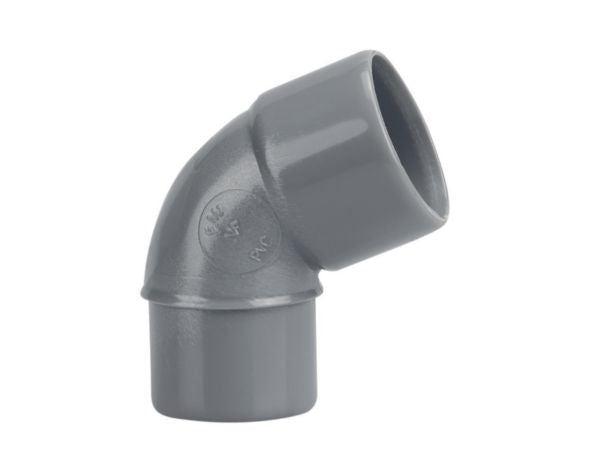 Coude simple NF en PVC mâle-femelle gris Ø 32 mm angle d'inclinaison 67° température max 75°