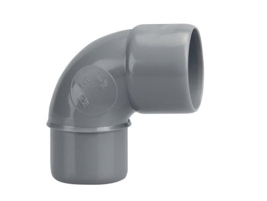 Coude simple NF en PVC mâle-femelle gris Ø 32 mm angle d'inclinaison 87° température max 75°