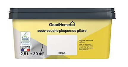 Sous-couche plaques de plâtre blanc GoodHome 2,5L