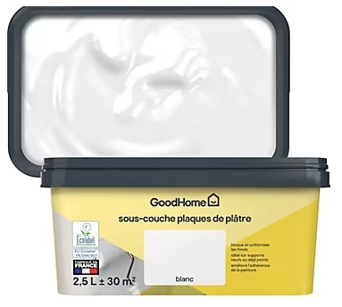 Sous-couche plaques de plâtre blanc GoodHome 2,5L