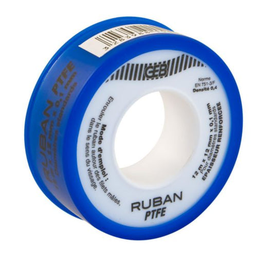 TEFALIX standard PFTSE sealing tape L. 12 m x W. 12 x th. 0.075 mm