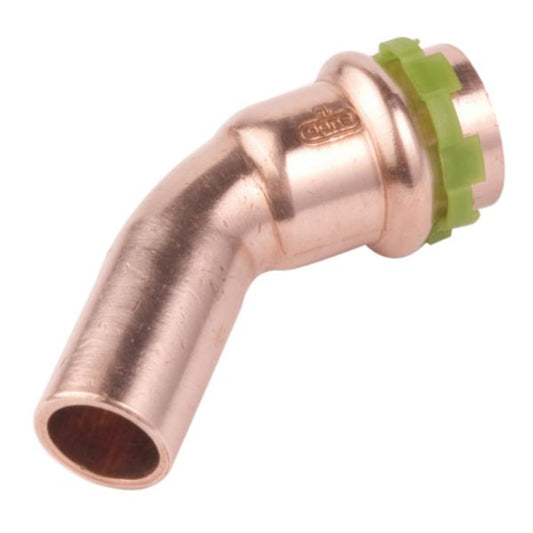 Copper elbow to crimp male-female 45° Ø 14 mm bag of 2 pieces