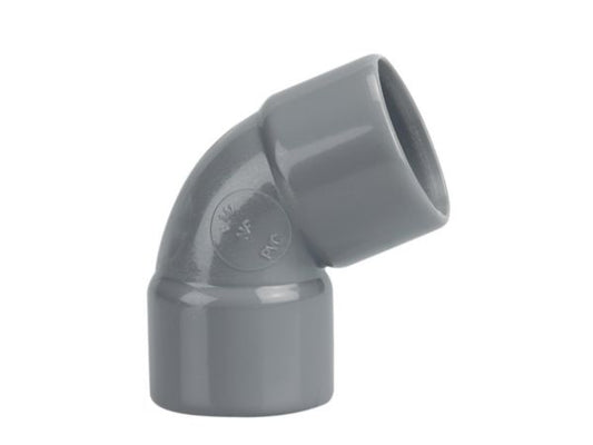 Coude simple NF en PVC femelle-femelle gris Ø 32 mm angle d'inclinaison 67° Ø extérieur 32 mm