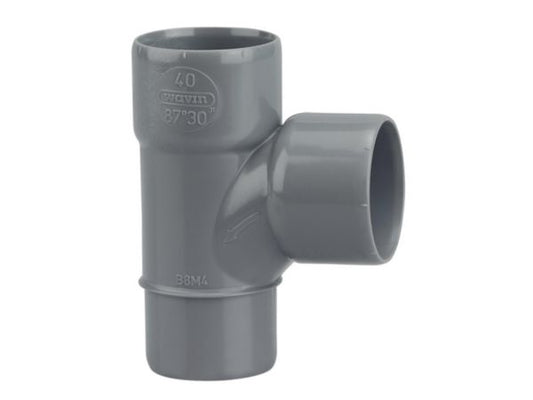 Culotte mâle-femelle NF en PVC gris Ø 40 mm angle d'inclinaison 90° Ø extérieur 40 mm