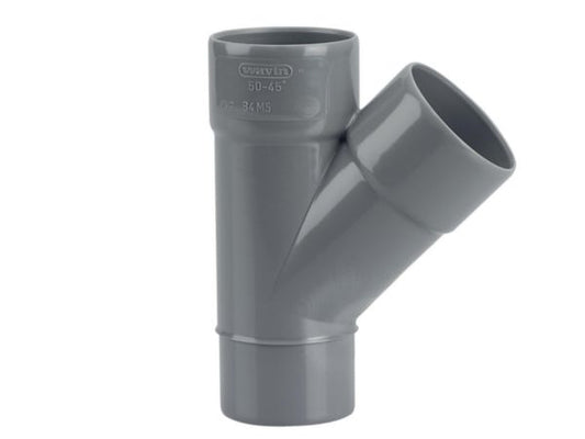 Culotte mâle-femelle NF en PVC gris Ø 50 mm angle d'inclinaison 45° Ø extérieur 50 mm