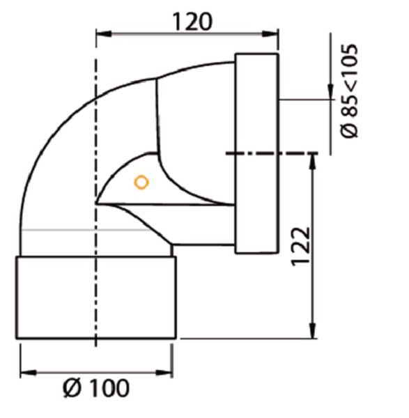 Pipe courte femelle femelle blanc ø 100 mm