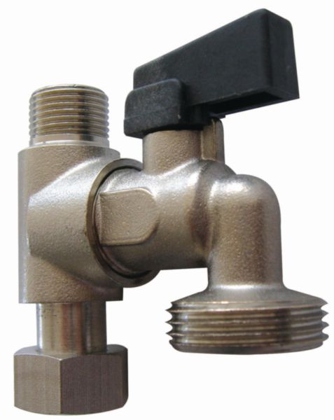 Tap with male-female free nut flexible inlet 3/8 and male outlet 3/4