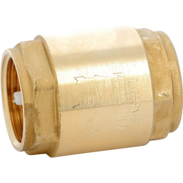 Brass check valve TS 100°C all positions female-female 3/4 16 bars