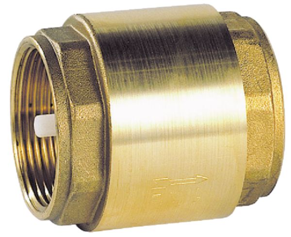 Brass check valve TS 100°C all positions female-female 3/4 16 bars