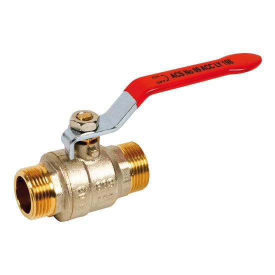 ACS full bore galvanized steel ball valve with flat male-male handle Ø 3/8