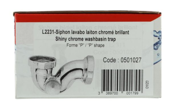 SIPHON P LAVABO BIDET LAITON CHROME BRILLANT