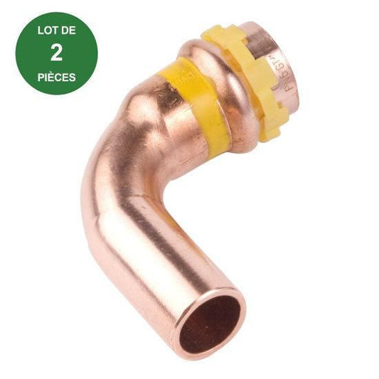 Copper elbow to be crimped for gas distribution male-female 90° Ø 22 mm bag of 2 pieces