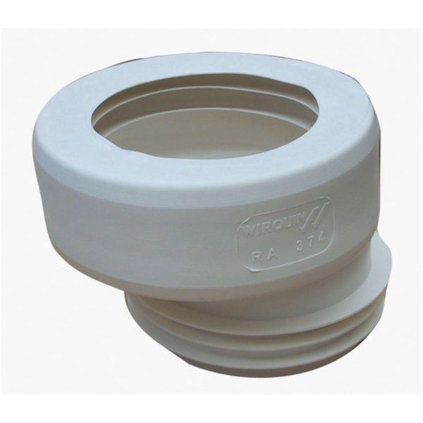 Dooitch - Offset outlet connector for white toilet bowl ø 100 and 110 mm