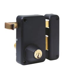 Serrure en applique D45 mm 75 x 130 mm verticale à tirage droit 3 clés