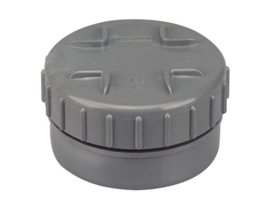 PVC NF male inspection cover Ø 100 mm gray