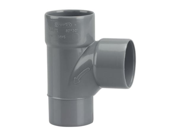 Culotte mâle-femelle NF en PVC gris Ø 50 mm angle d'inclinaison 90° Ø extérieur 50 mm