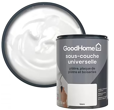 Sous-couche universelle plâtre plaque de plâtre et boiseries blanc GoodHome 0,75L